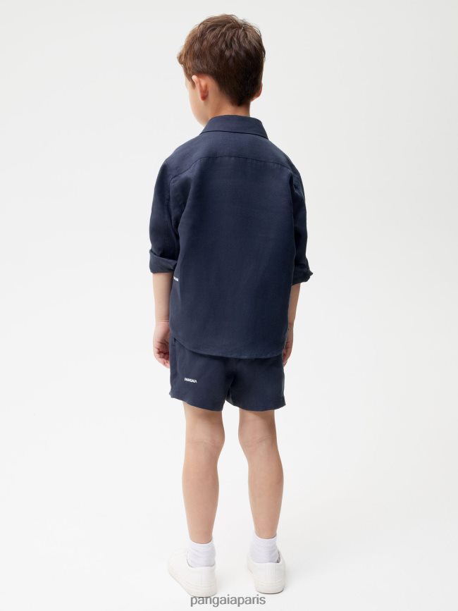 bleu marine Pangaia vêtements enfants DH84F0623 short en lin aloès