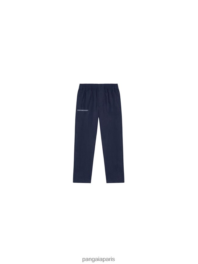bleu marine Pangaia vêtements enfants DH84F0635 pantalon en lin aloès