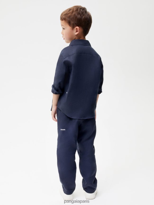 bleu marine Pangaia vêtements enfants DH84F0635 pantalon en lin aloès