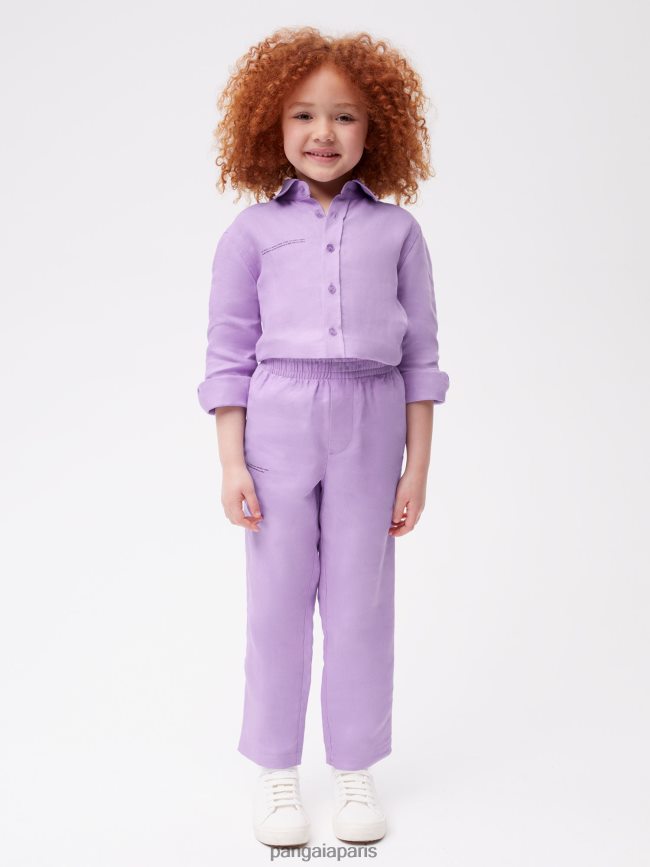 orchidée violette Pangaia vêtements enfants DH84F0646 pantalon en lin aloès