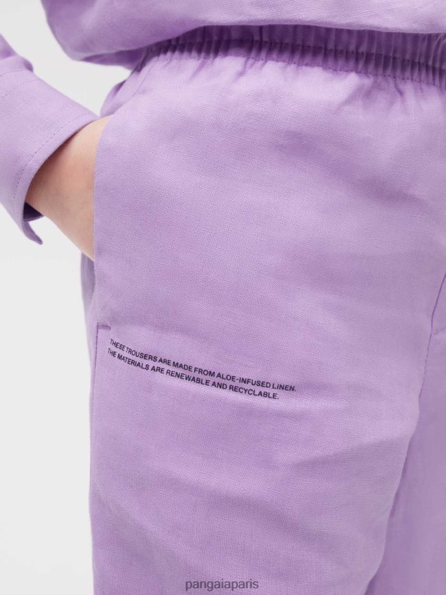 orchidée violette Pangaia vêtements enfants DH84F0646 pantalon en lin aloès
