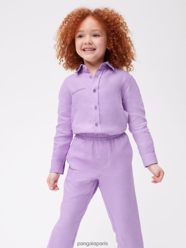 orchidée violette Pangaia vêtements enfants DH84F0646 pantalon en lin aloès