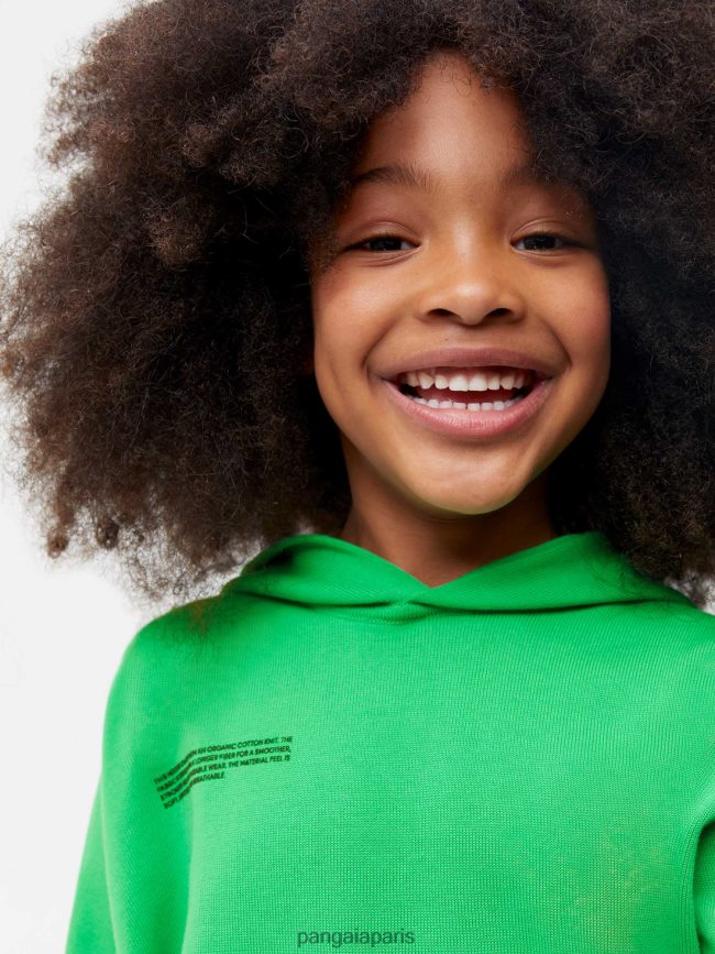 Vert Jade Pangaia vêtements enfants DH84F0541 sweat à capuche en coton bio