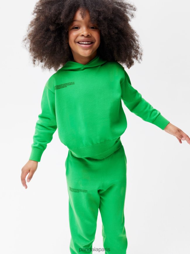 Vert Jade Pangaia vêtements enfants DH84F0541 sweat à capuche en coton bio