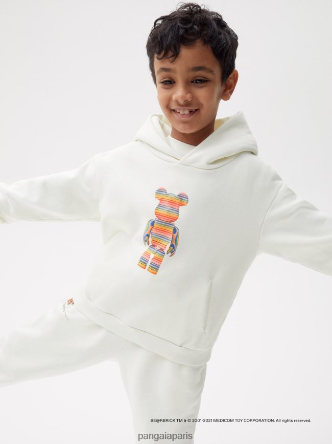 blanc cassé Pangaia vêtements enfants DH84F0557 sweat à capuche x haroshi be@rbrick