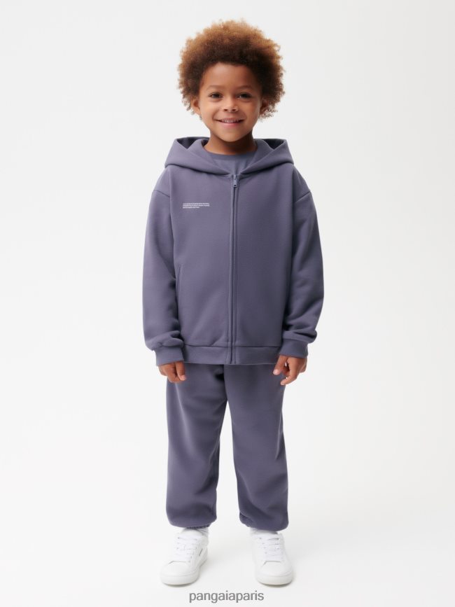 bleu ardoise Pangaia vêtements enfants DH84F0553 365 sweat zippé à capuche