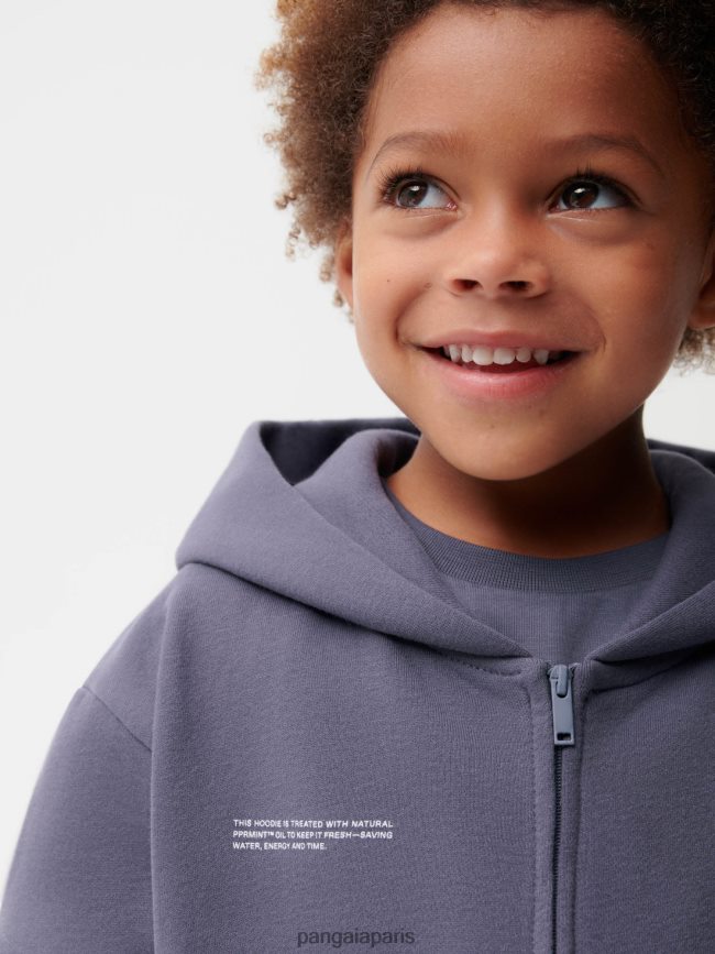 bleu ardoise Pangaia vêtements enfants DH84F0553 365 sweat zippé à capuche