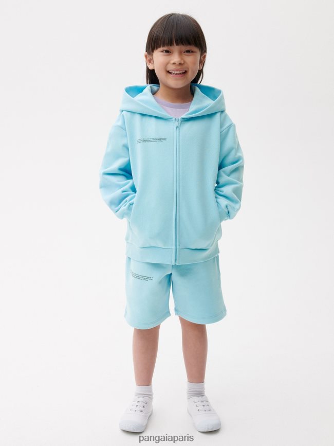 bleu céleste Pangaia vêtements enfants DH84F0552 365 sweat zippé à capuche