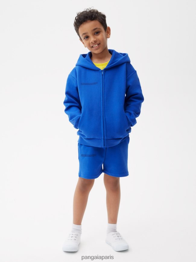 bleu cobalt Pangaia vêtements enfants DH84F0561 365 sweat zippé à capuche