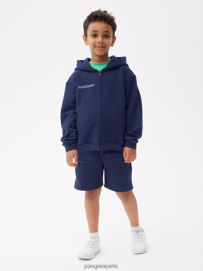 bleu marine Pangaia vêtements enfants DH84F0560 365 sweat zippé à capuche