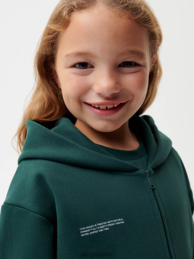 feuillage vert Pangaia vêtements enfants DH84F0558 365 sweat zippé à capuche