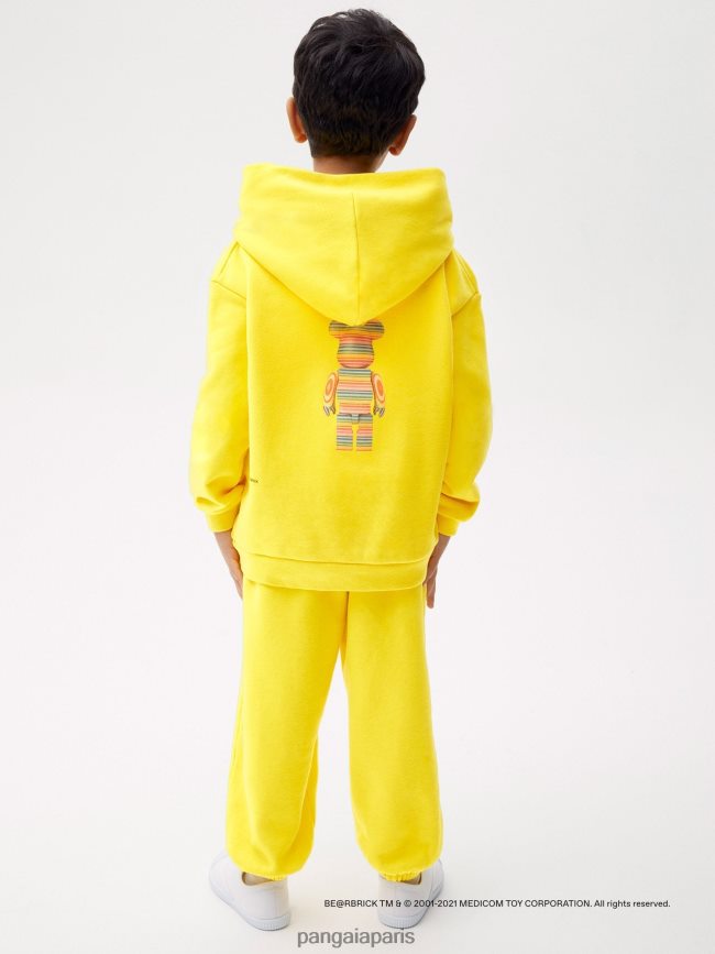 jaune safran Pangaia vêtements enfants DH84F0562 sweat à capuche x haroshi be@rbrick