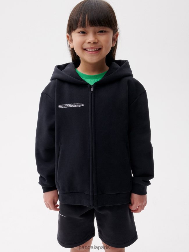 noir Pangaia vêtements enfants DH84F0547 365 sweat zippé à capuche