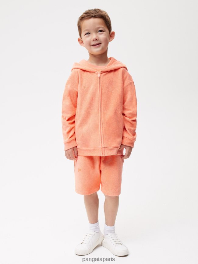 pêche parfaite Pangaia vêtements enfants DH84F0548 sweat à capuche zippé en tissu éponge