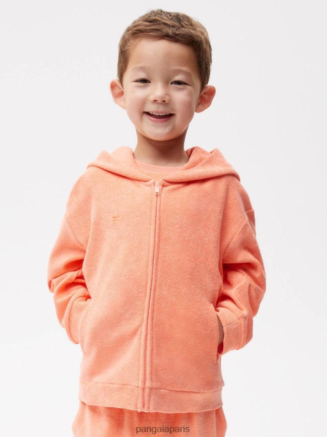 pêche parfaite Pangaia vêtements enfants DH84F0548 sweat à capuche zippé en tissu éponge