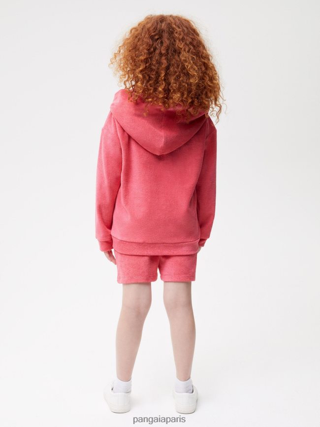 rose lotus Pangaia vêtements enfants DH84F0564 sweat à capuche zippé en tissu éponge