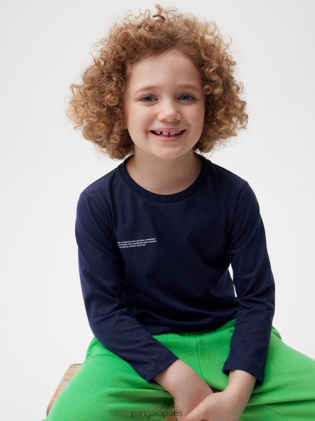 bleu marine Pangaia vêtements enfants DH84F0599 365 t-shirt à manches longues