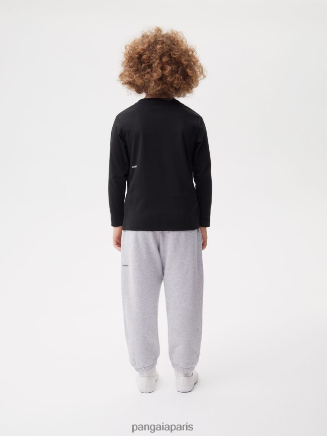 noir Pangaia vêtements enfants DH84F0601 365 t-shirt à manches longues