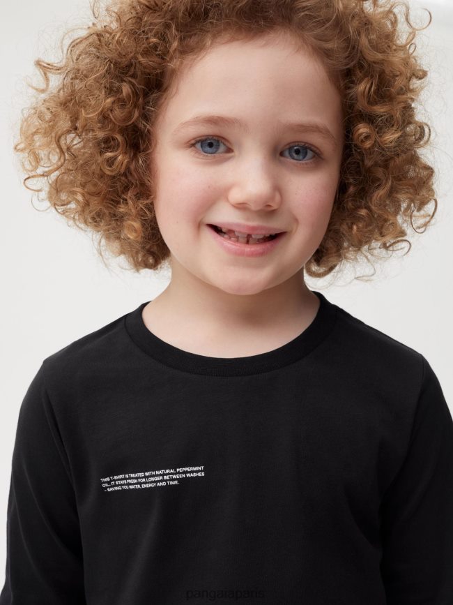 noir Pangaia vêtements enfants DH84F0601 365 t-shirt à manches longues