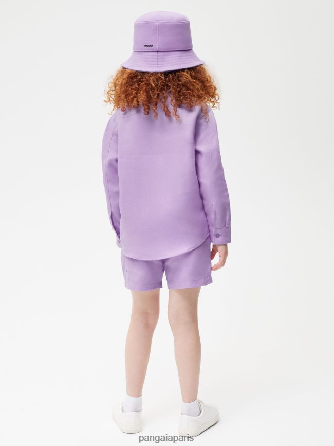 orchidée violette Pangaia vêtements enfants DH84F0603 chemise à manches longues en lin aloès