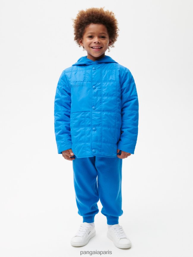 bleu céruléen Pangaia vêtements enfants DH84F0652 veste sans col matelassée flwrdwn