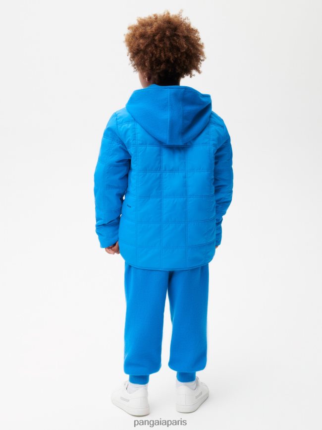 bleu céruléen Pangaia vêtements enfants DH84F0652 veste sans col matelassée flwrdwn