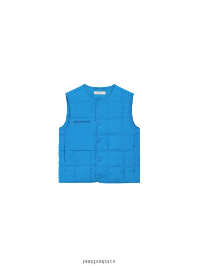 bleu céruléen Pangaia vêtements enfants DH84F0654 gilet matelassé flwrdwn