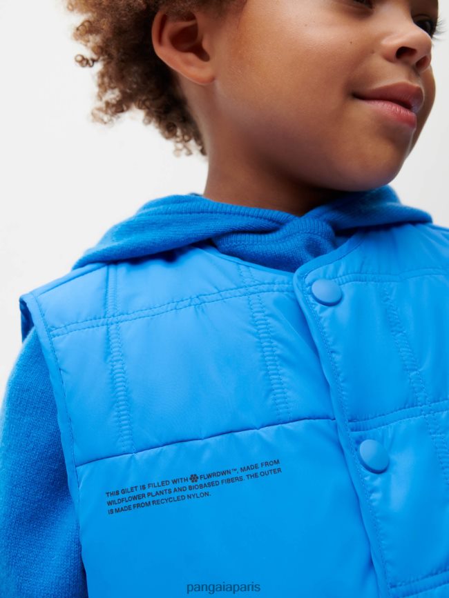 bleu céruléen Pangaia vêtements enfants DH84F0654 gilet matelassé flwrdwn