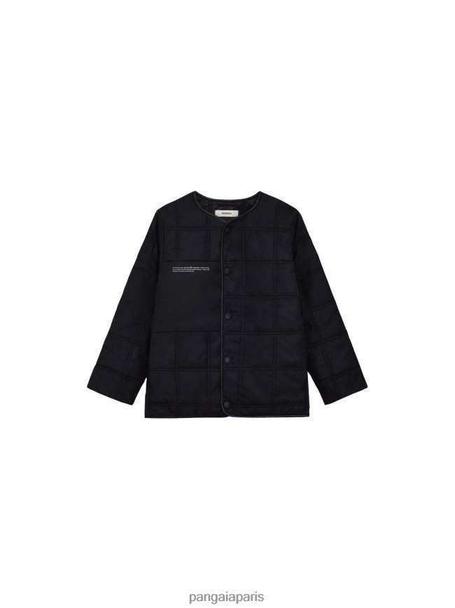 noir Pangaia vêtements enfants DH84F0651 veste sans col matelassée flwrdwn