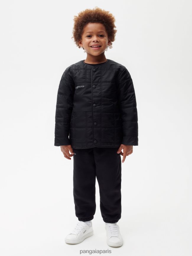 noir Pangaia vêtements enfants DH84F0651 veste sans col matelassée flwrdwn