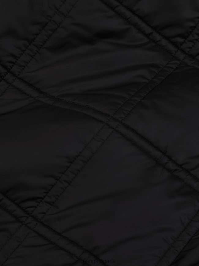 noir Pangaia vêtements enfants DH84F0651 veste sans col matelassée flwrdwn