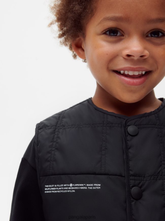 noir Pangaia vêtements enfants DH84F0653 gilet matelassé flwrdwn