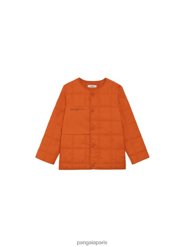 orange cannelle Pangaia vêtements enfants DH84F0650 veste sans col matelassée flwrdwn