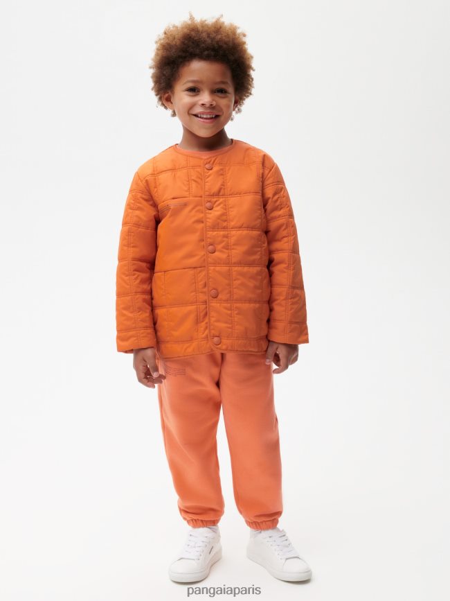 orange cannelle Pangaia vêtements enfants DH84F0650 veste sans col matelassée flwrdwn
