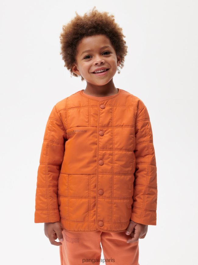 orange cannelle Pangaia vêtements enfants DH84F0650 veste sans col matelassée flwrdwn
