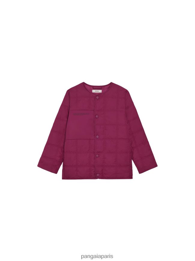 violet prune Pangaia vêtements enfants DH84F0649 veste sans col matelassée flwrdwn