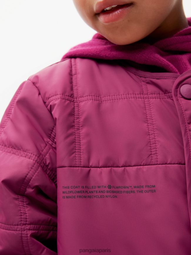 violet prune Pangaia vêtements enfants DH84F0649 veste sans col matelassée flwrdwn