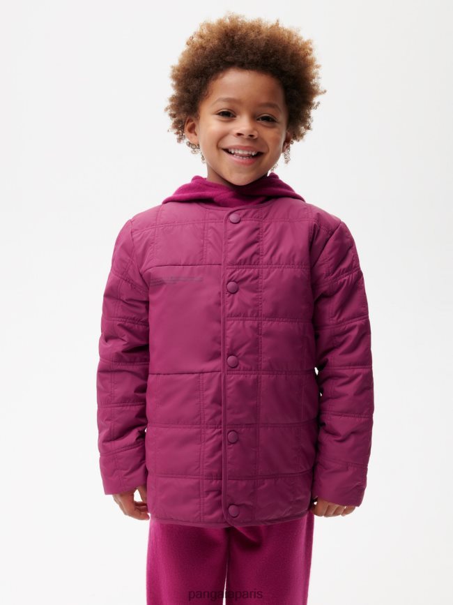 violet prune Pangaia vêtements enfants DH84F0649 veste sans col matelassée flwrdwn