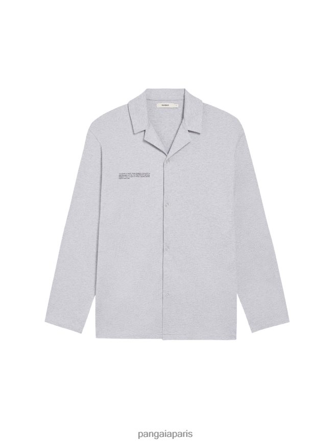gris chiné Pangaia vêtements femmes DH84F0426 chemise de pyjama en coton biologique avec c-fiber