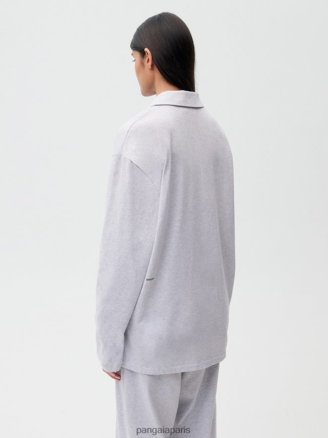 gris chiné Pangaia vêtements femmes DH84F0426 chemise de pyjama en coton biologique avec c-fiber