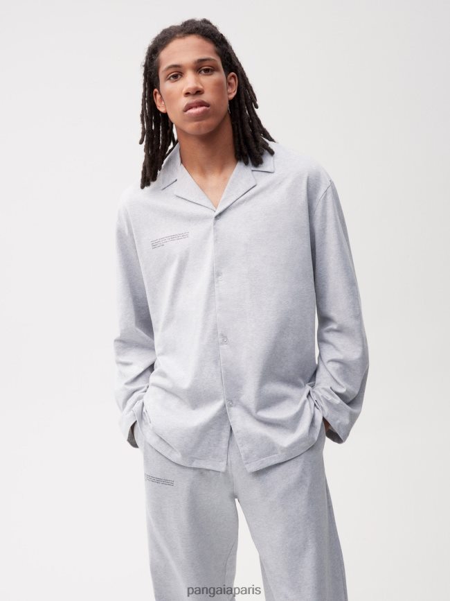 gris chiné Pangaia vêtements femmes DH84F0426 chemise de pyjama en coton biologique avec c-fiber
