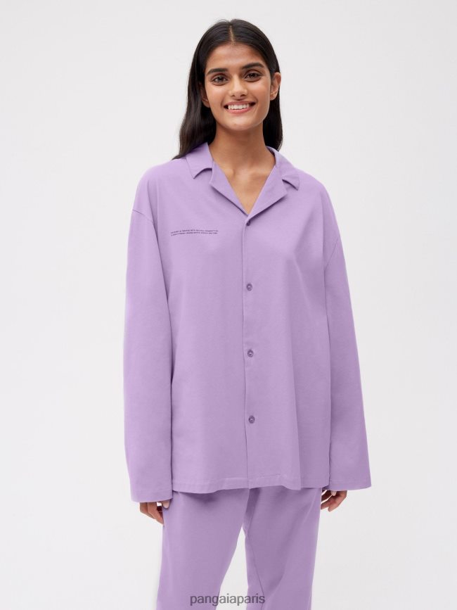 orchidée violette Pangaia vêtements femmes DH84F0435 chemise de pyjama en coton bio