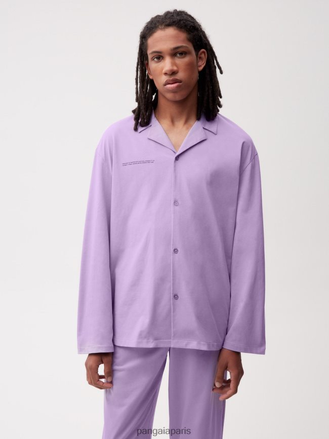 orchidée violette Pangaia vêtements femmes DH84F0435 chemise de pyjama en coton bio