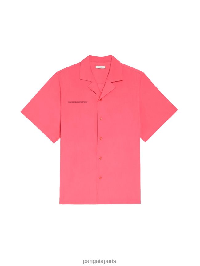 rose lotus Pangaia vêtements femmes DH84F0402 chemise à manches courtes en popeline de coton biologique