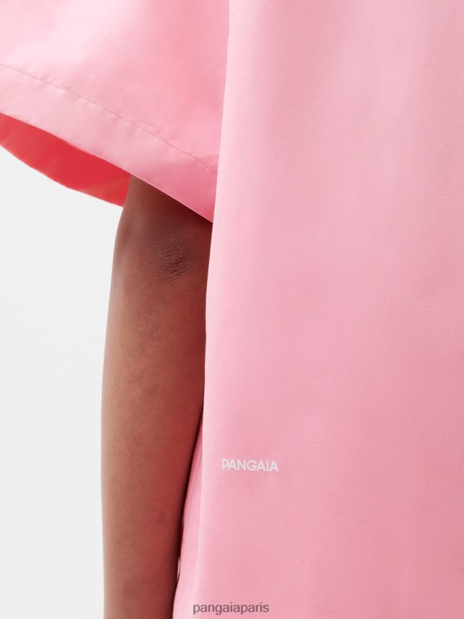 rose sakura Pangaia vêtements femmes DH84F0400 chemise à manches courtes et col ananas