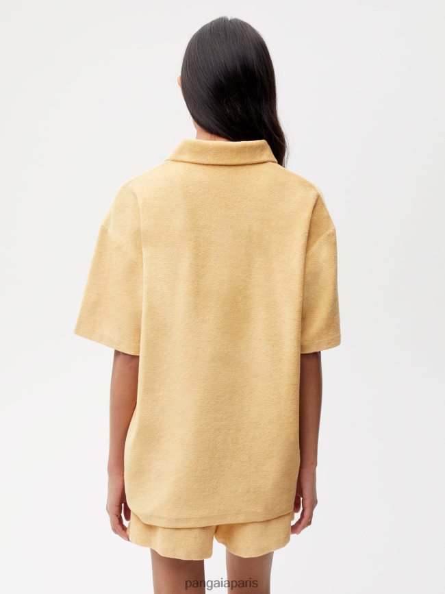 sable noir Pangaia vêtements femmes DH84F0401 polo en éponge