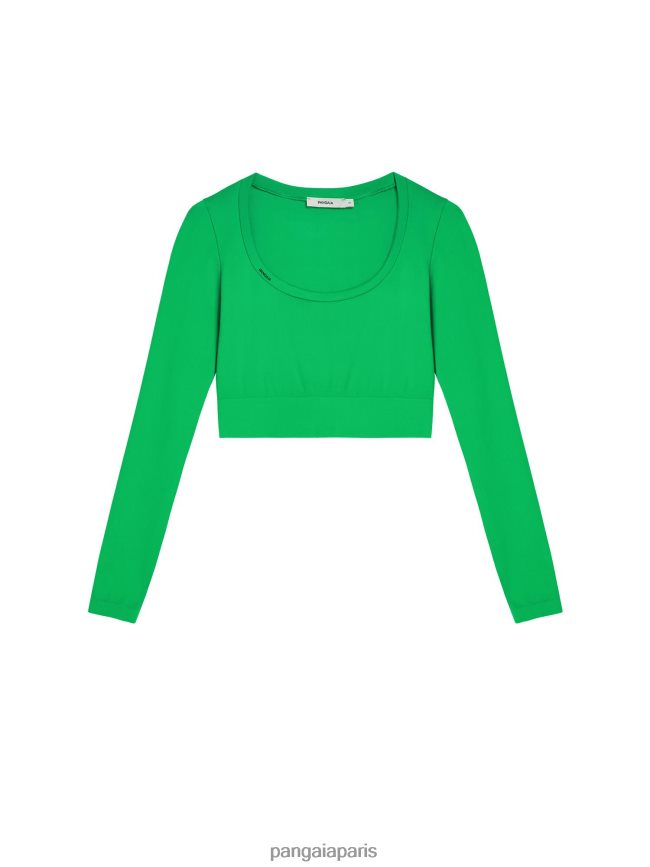 Vert Jade Pangaia vêtements femmes DH84F0217 motion x haut à manches longues