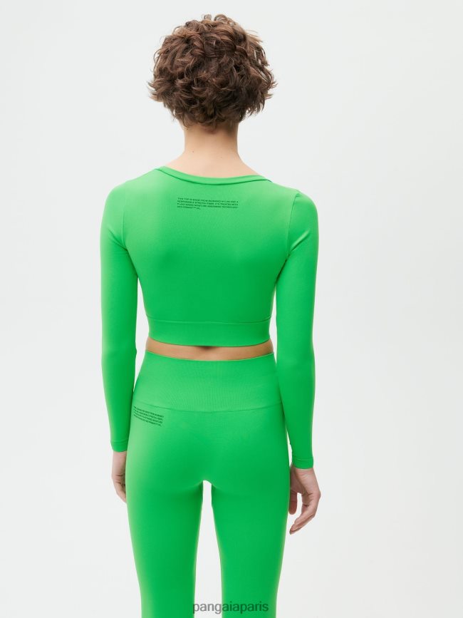 Vert Jade Pangaia vêtements femmes DH84F0217 motion x haut à manches longues