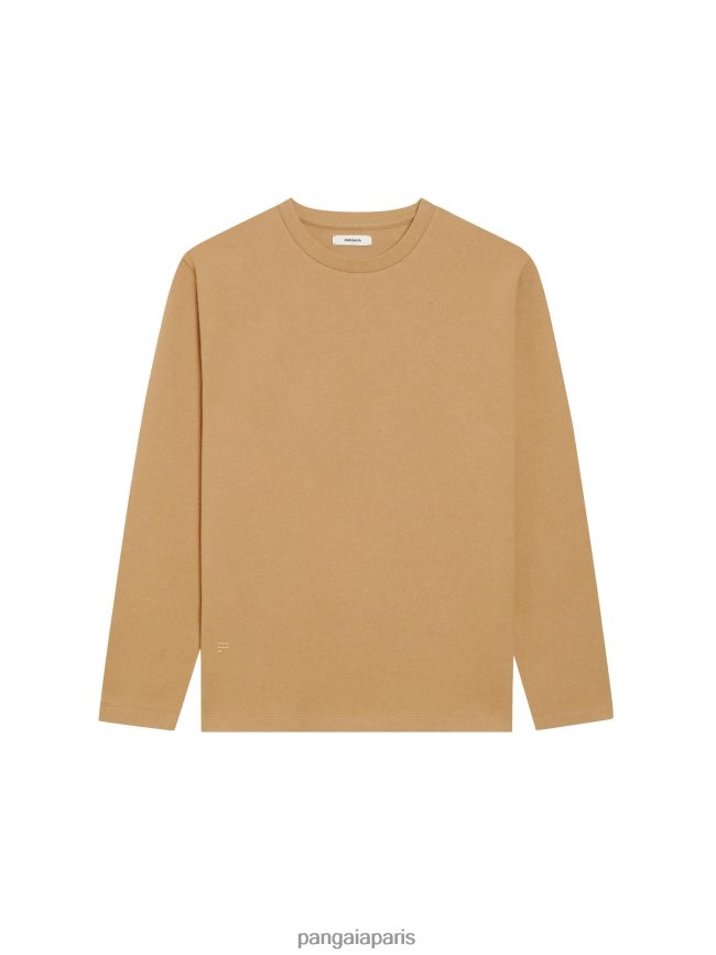 brun Pangaia vêtements femmes DH84F0206 haut à manches longues en jersey de laine recyclée