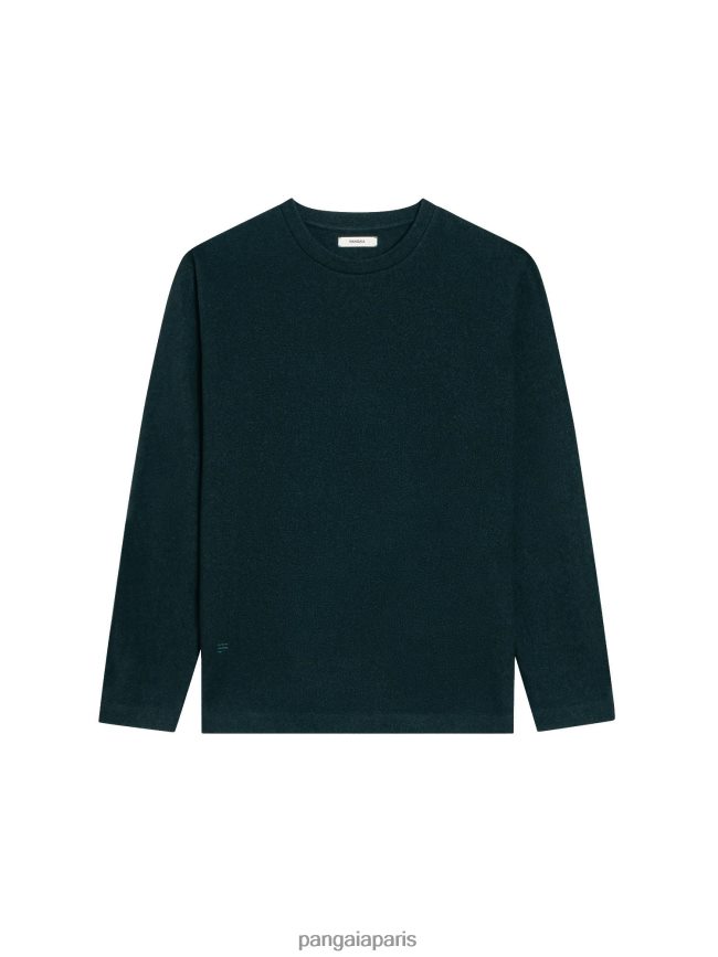 feuillage vert Pangaia vêtements femmes DH84F0140 haut à manches longues en jersey de laine recyclée